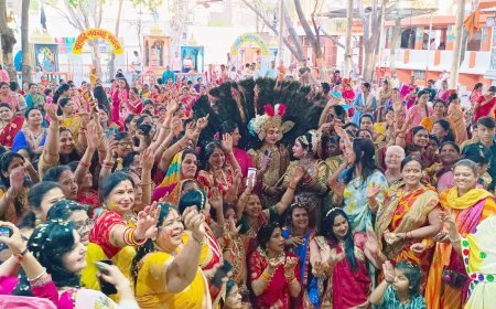 रंगभरी एकादशी पर अंजनि मातृशक्ति की ओर से विद्याधाम पर फाग की धूम