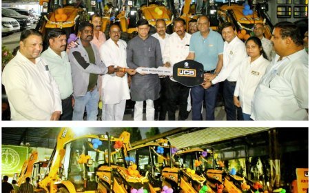 महापौर ने किया 3 करोड़ 42 लाख की लागत से 11 जेसीबी वाहनों का लोकार्पण
