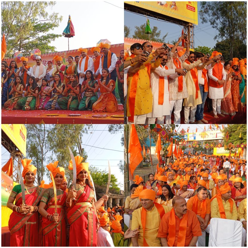 बड़ा गणपति चौराहे पर संस्था  सार्थक द्वा रा  हिंदू नववर्षाभिनंदन पर सूर्य को अर्घ्य  दिया गया