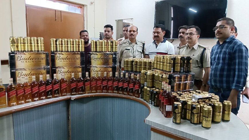 आबकारी इंदौर की बड़ी कार्यवाही, प्रदेश के बाहर की 258 बल्क लीटर विदेशी शराब जप्त