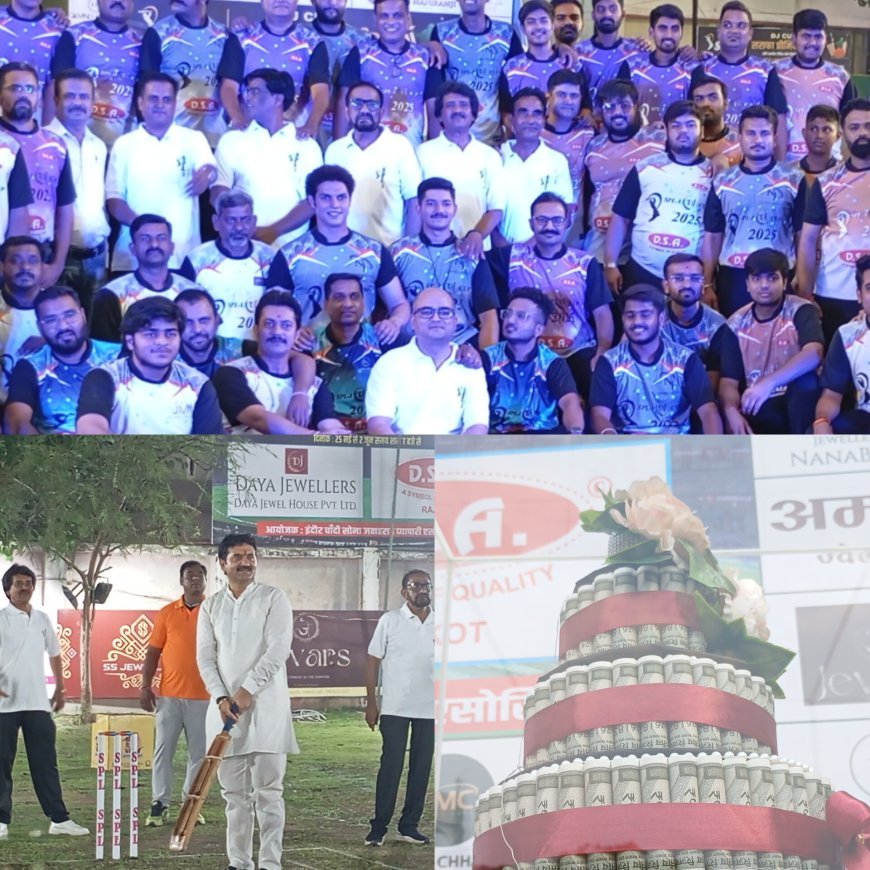 इंदौर चांदी सोना जवाहर व्यापारी एसोसिएशन द्वारा एस पी एल 3 सीरीज क्रिकेट में मैच का शुभारम्भ