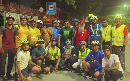 विश्व साइकिल दिवस और इंदौर गौरव दिवस पर अनोखी GPS ड्राइंग नाइट राइड आयोजित*