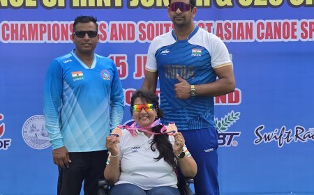 कैनो चैंपियनशिप 2025 में भारत का पूजा गर्ग ने प्रतिनिधित्व करते हुए वीएल-2 वर्ग की 200 मीटर और 500 मीटर स्पर्धाओं में दो कांस्य पदक जीतकर देश का नाम अंतरराष्ट्रीय मंच पर रोशन