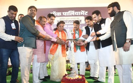 युवा मोर्चा आपातकाल के 50 वर्ष पूर्ण होने पर ‘मॉक पार्लियामेंट’ का आयोजन हुआ