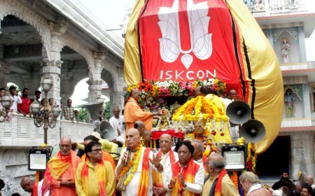 इस्कॉन की रथयात्रा में अन्नपूर्णा से गोपाल मंदिर तक उमड़ता रहा अपार जन सैलाब, समूचा मार्ग गूंज उठा जगन्नाथ के जयघोष से