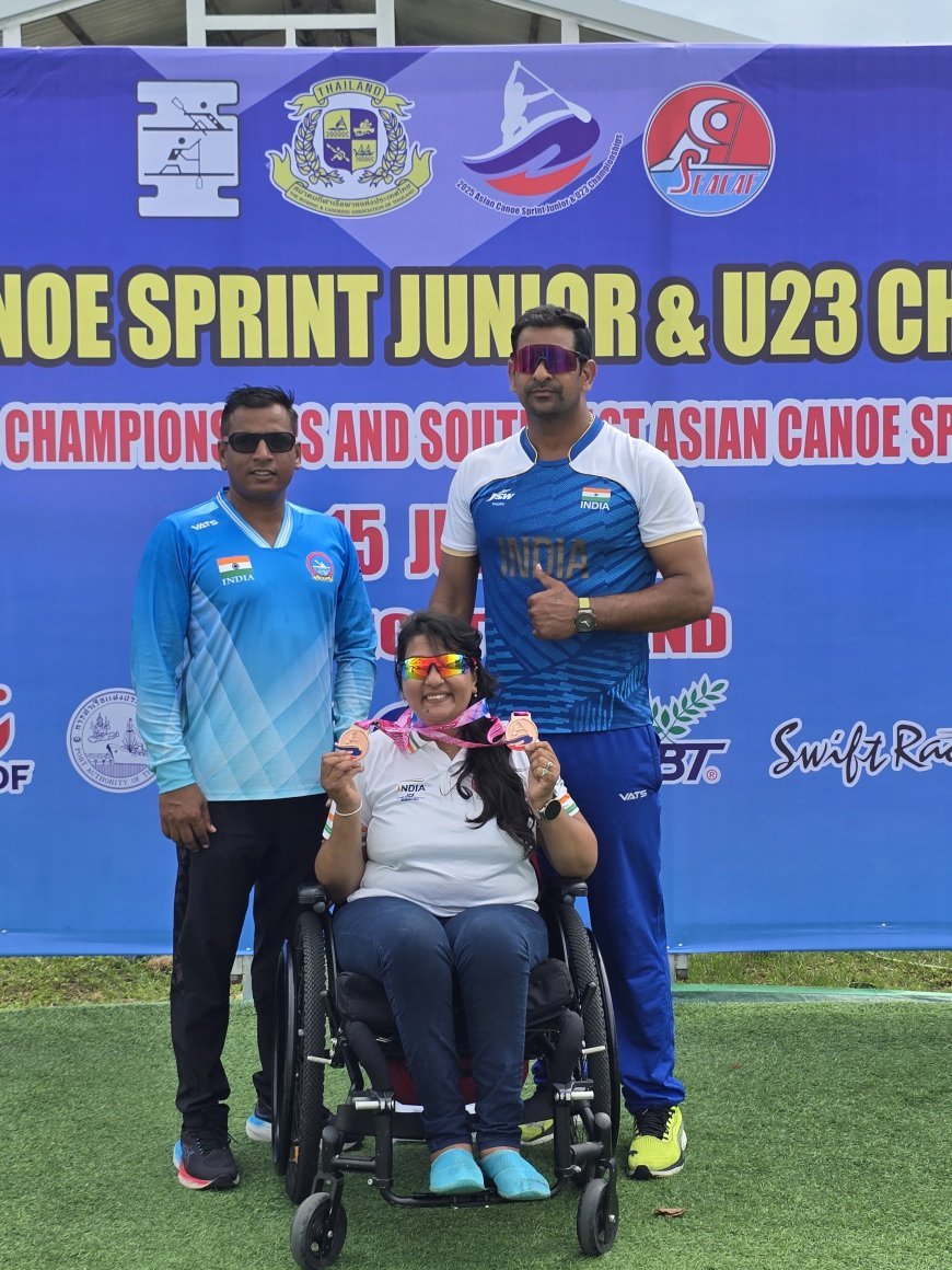 कैनो चैंपियनशिप 2025 में भारत का पूजा गर्ग ने प्रतिनिधित्व करते हुए वीएल-2 वर्ग की 200 मीटर और 500 मीटर स्पर्धाओं में दो कांस्य पदक जीतकर देश का नाम अंतरराष्ट्रीय मंच पर रोशन