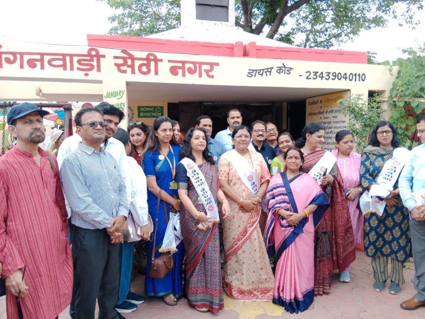महिला एवं बाल विकास राज्य मंत्री श्रीमती सावित्री ठाकुर ने इंदौर के सेठी नगर आंगनवाड़ी केंद्र का दौरा किया*