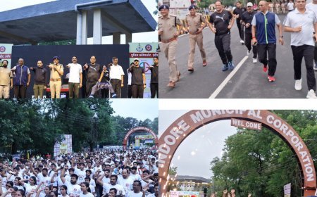 इंदौर पुलिस द्वारा आयोजित मैराथन में, युवाओं, बच्चों और महिलाओं ने भी उत्साह से भाग लेकर, दिया (say no to drugs) नशे से दूरी रखने का संदेश