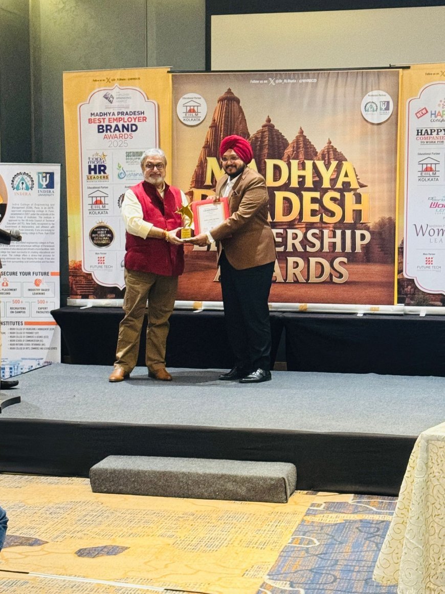 ज़ूपर होटल्स एंड रिसॉर्ट्स के सेंट्रल इंडिया ऑपरेशंस डायरेक्टर  गुरतेज सिंह माथारू को 'ब्रांड बिल्डर ऑफ द ईयर' अवॉर्ड से नवाजा गया