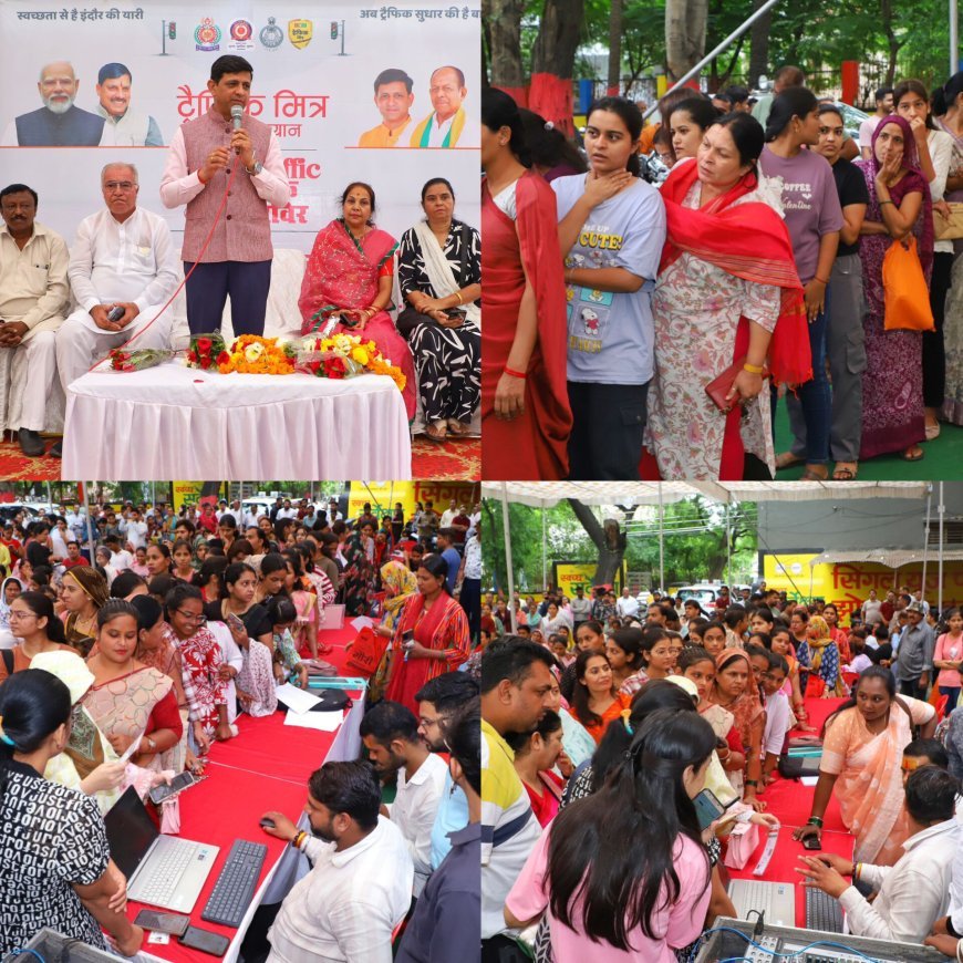 ट्रैफिक शक्ति": इंदौर में महिलाओं के लिए नि:शुल्क लर्निंग लाइसेंस शिविर पर उमड़ी महिलाओं की भीड़