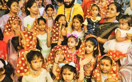 *दादू महाराज संस्थान में कन्या पूजन* 