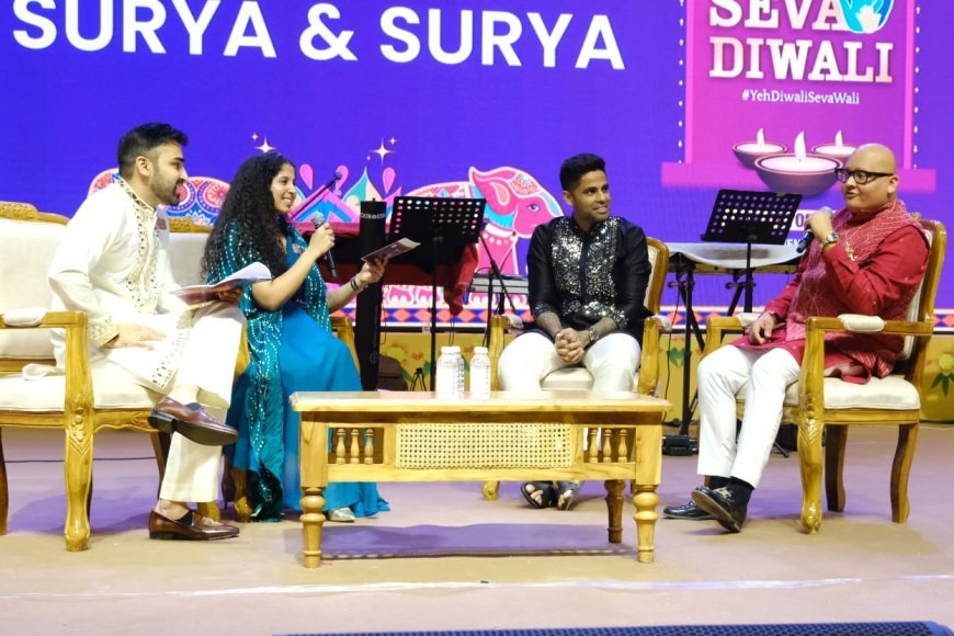 प्रसिद्ध गायिका पलक मुछाल और क्रिकेटर सूर्यकुमार यादव की उपस्थिति ने बढ़ाई कार्यक्रम की शोभा।