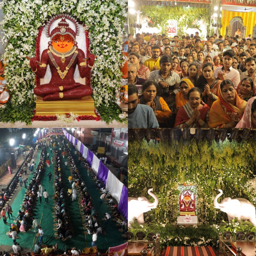 केसर का दुर्लभ श्रृंगार देखने वाले श्रद्धालुओं का सुबह से रात तक  लगा रहा ताता