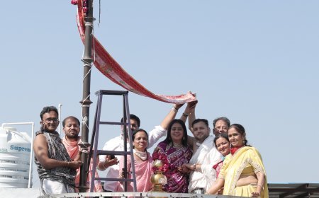 भक्ति की पताका संग गूँज उठा तिलकेश्वर तीर्थ; ध्वजा महोत्सव में उमड़े हज़ारों श्रद्धालु