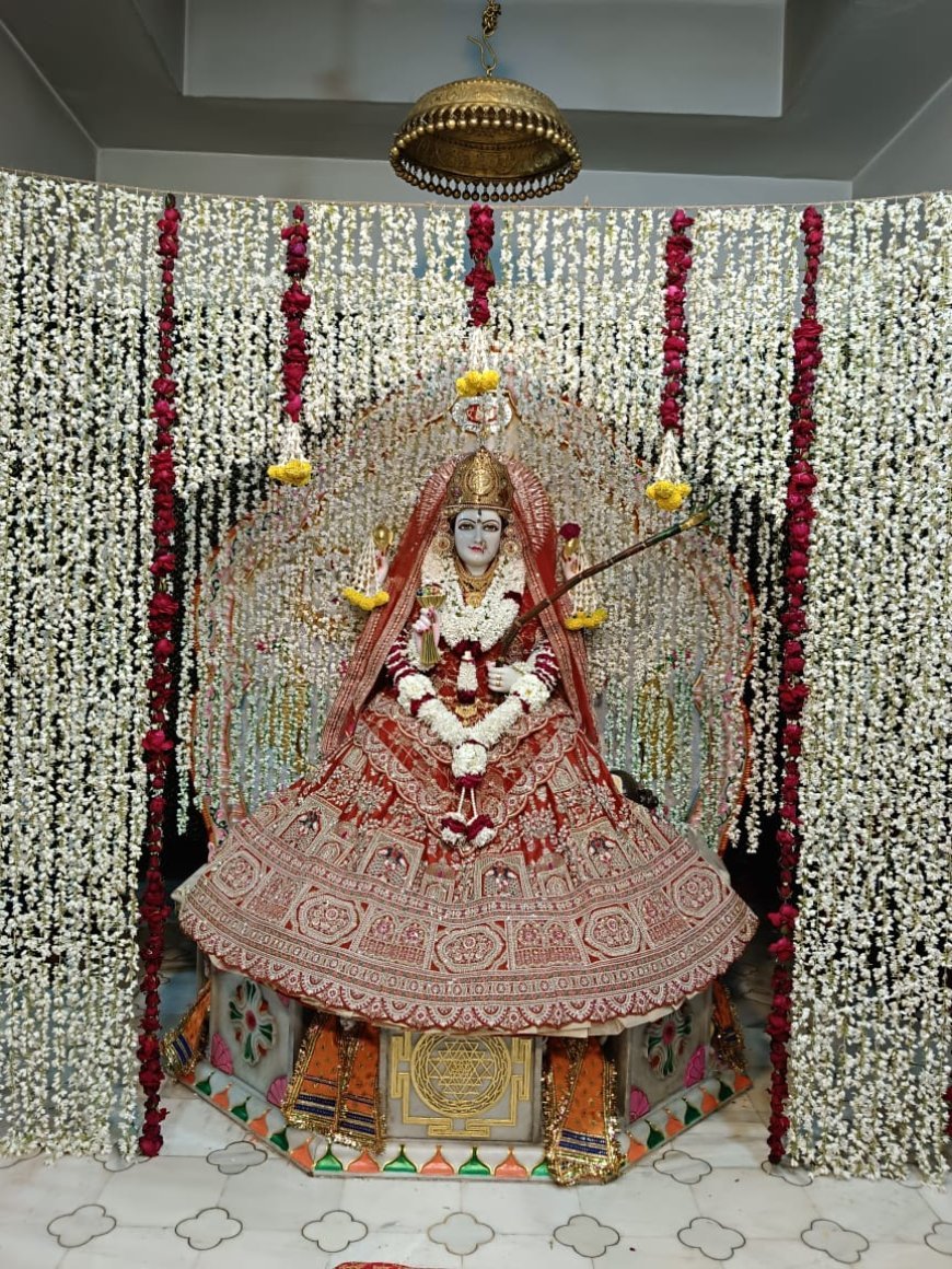 विद्याधाम पर 7 क्विंटल फूलों से सजे पुष्प बंगले को निहारने उमड़ पड़ा श्रद्धा और भक्ति का सैलाब