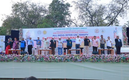 ​अमरावतीमध्ये अखिल भारतीय आंतरविद्यापीठ सॉफ्टबॉल स्पर्धेचे दिमाखदार उद्घाटन; १०७ विद्यापीठांचा सहभाग