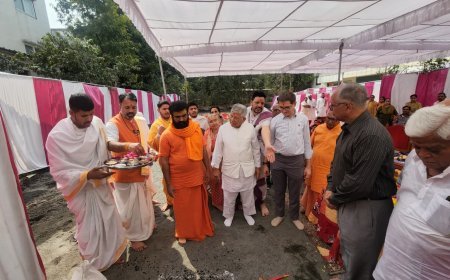 श्री विद्याधाम प्रांगण में नए सत्संग सभागृह के लिए भूमि पूजन सम्पन्न