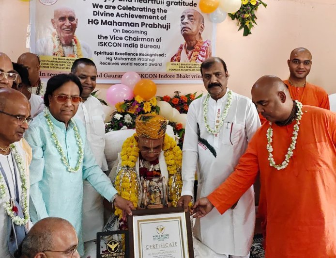 इस्कॉन इंदौर के स्वामी महामनदास अब इस्कॉन इंडिया ब्यूरो के वाईस चेयरमैन बने, संतों-भक्तों ने किया सम्मान