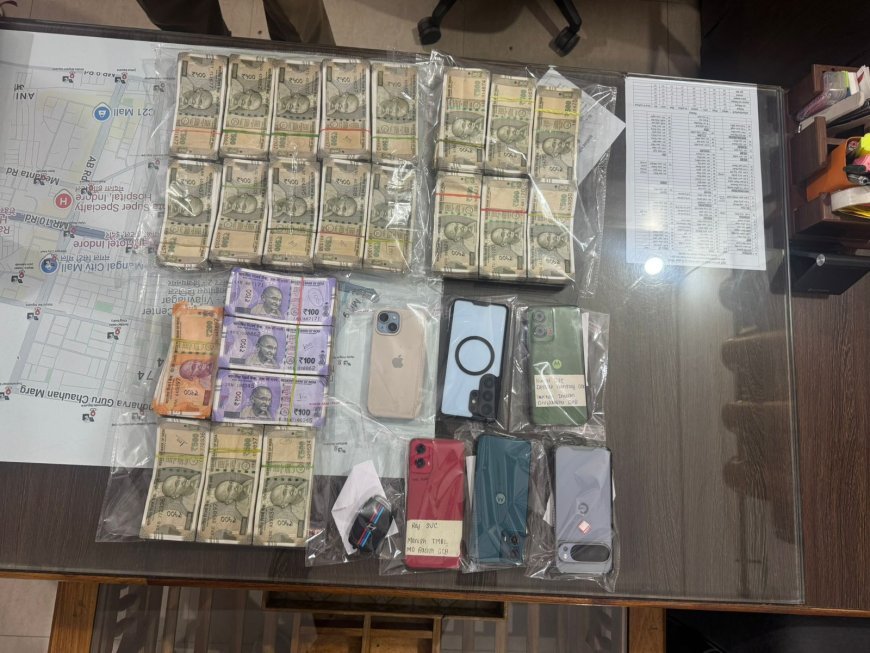 कार में बैठकर IPL मैच का ऑनलाइन सट्टा संचालित करने वाले 02 सटोरिए, पुलिस थाना विजय नगर की कार्यवाही में धराए।