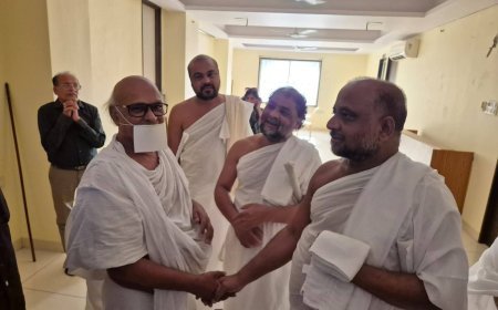 तिलक नगर स्थित श्री राजेंद्रसूरी आराधना भवन में हुआ दो महान संतों का आत्मीय मिलन