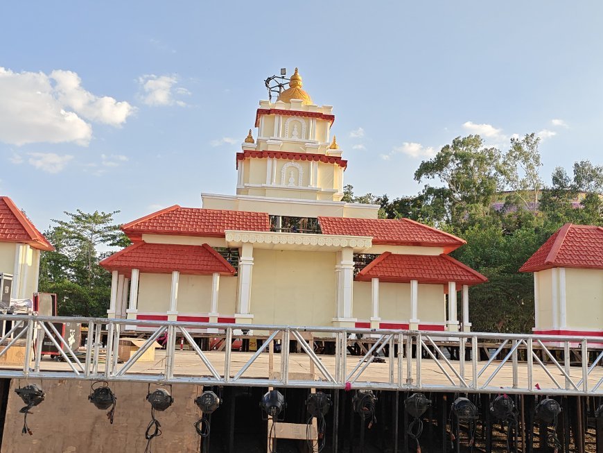 मालवा उत्सव  6 मई से दशहरा मैदान  पर* *मंच बना गोवा का मंगेशी शिव मंदिर*