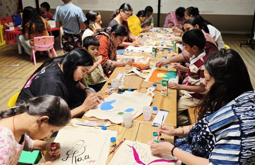 आर्ट वर्कशॉप :मदर्स डे विशेष: प्लास्टिक के स्थान पर जूट के उपयोग को बढ़ावा देकर संस्था ने सस्टेनेबल लाइफस्टाइल का संदेश दिया