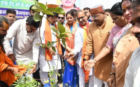 केंद्रीय महिला एवं बाल विकास मंत्री अन्नपूर्णा देवी यादव ने एक पेड़ माँ के नाम अभियान के अंतर्गत पौधारोपण किया