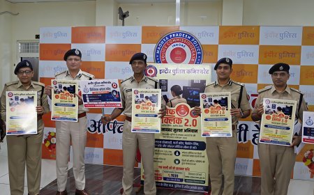 पुलिस कमिश्नर इंदौर ने जागरूकता संदेशों के पोस्टर/बैनर व पेम्प्लेट्स का विमोचन कर किया अभियान का आगाज़