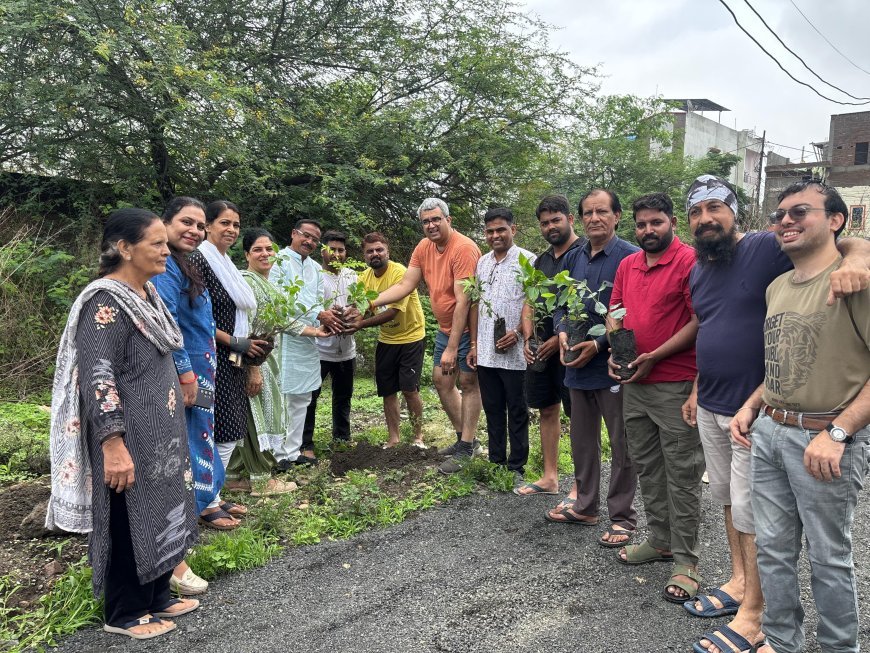 केट चौराहा स्थित आनंद फार्म सोसायटी में 150 पौधों का वृक्षारोपण