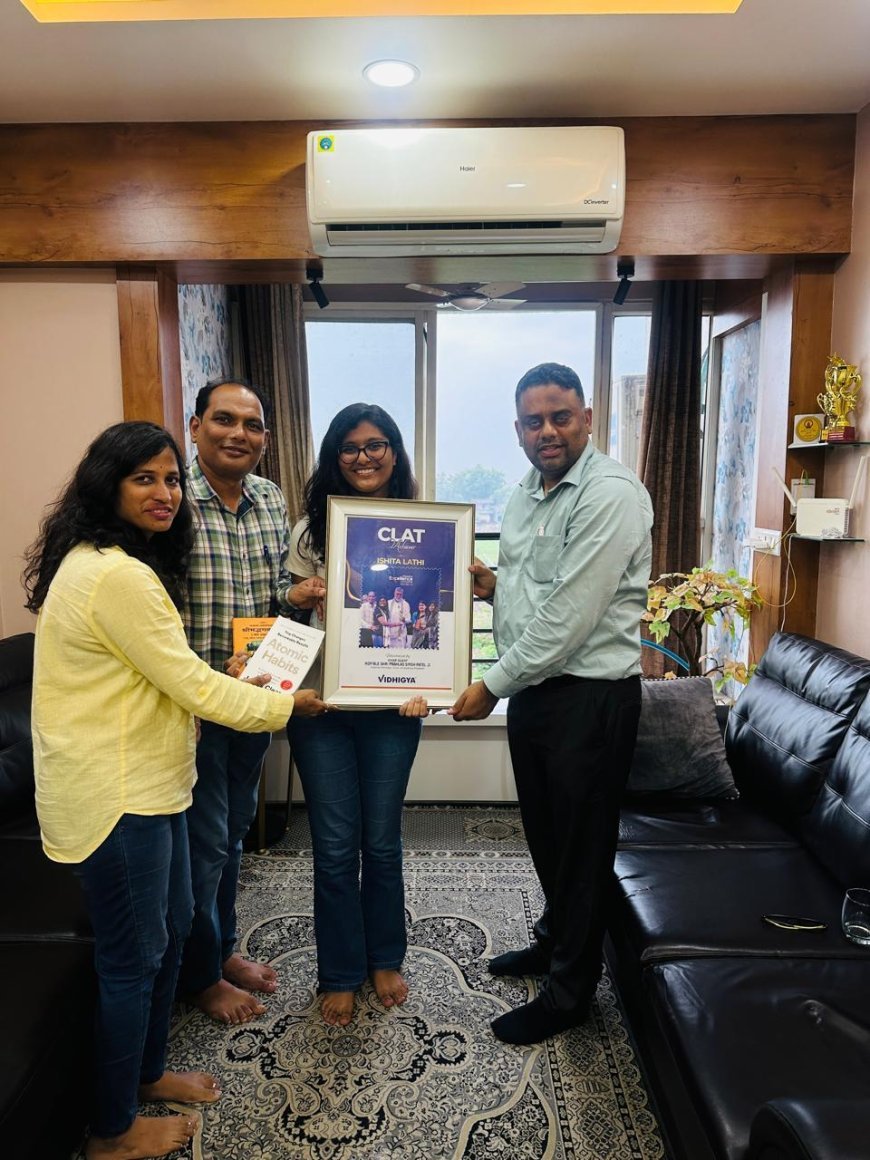 विधिग्या के संस्थापक बाहुल शास्त्री ने एनएलयू जबलपुर में चयनित ईशिता लाठी को दिया आशीर्वाद