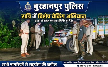 बुरहानपुर पुलिस ने चलाया रात्रि में विशेष चेकिंग अभियान
