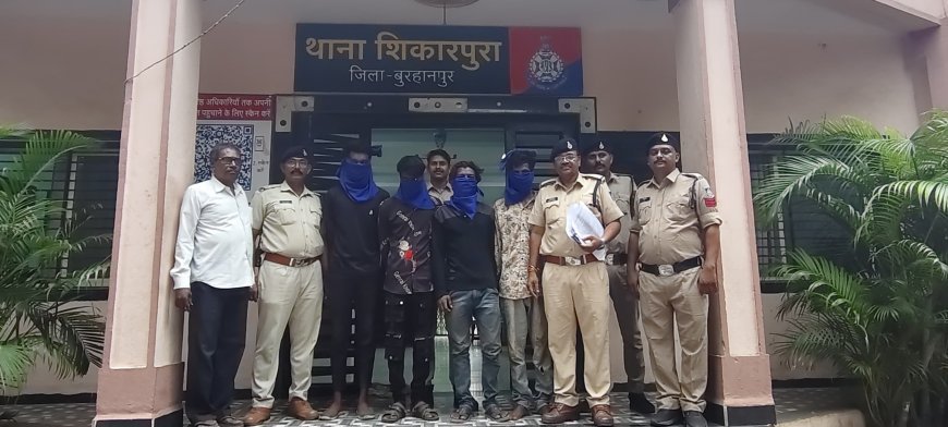 बुरहानपुर में केबल वायर चोरों को पुलिस ने किया गिरफतार 