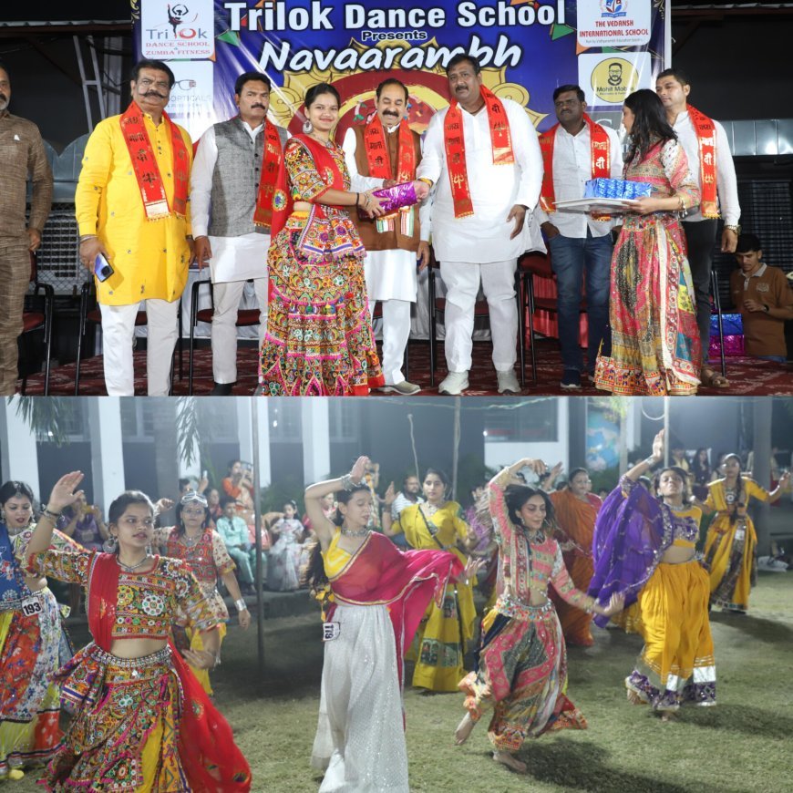 नवारंभ गरबा सीजन-7 में पहुँचे सत्यनारायण पटेल एवं दीपु यादव, आयोजन में दिखा उत्साह
